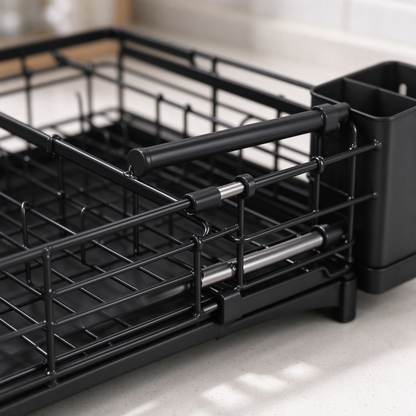 🍽️ Dish Drying Rack | Stainless Steel Kitchen Organizer | Expandable Countertop Drainer