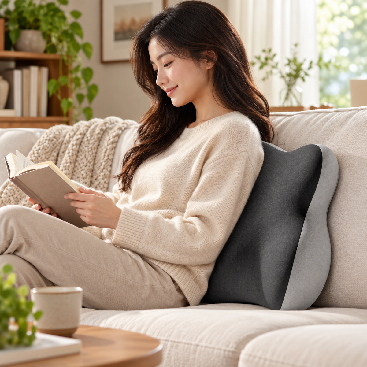 🪑 Lumbar Support | Memory Foam Back Cushion | Ergonomic Comfort Pillow