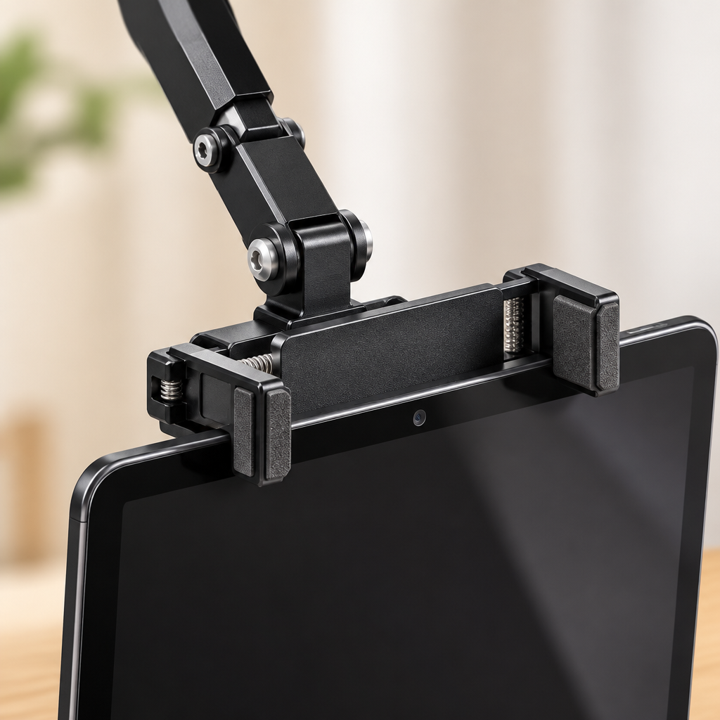 📱 Bedside Tablet Stand | Adjustable Clamp Holder | Hands-Free Viewing Arm