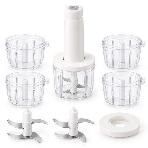 🧄 Food Chopper | Multi-Bowl Kitchen Tool | Electric Seasoning Prep Helper