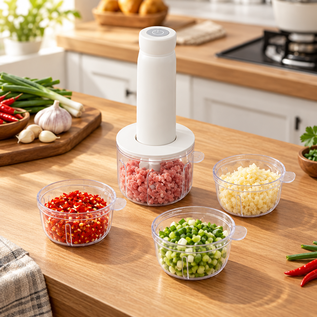 🧄 Food Chopper | Multi-Bowl Kitchen Tool | Electric Seasoning Prep Helper