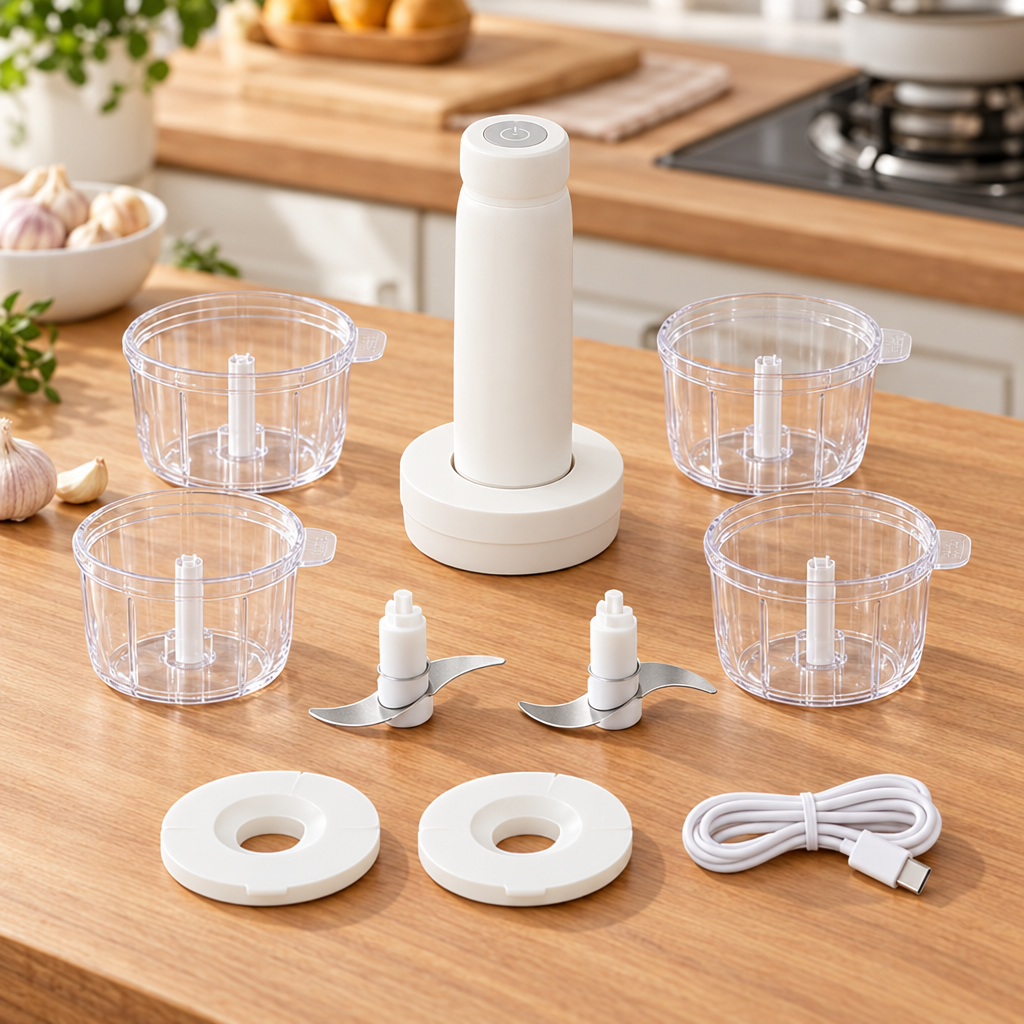 🧄 Food Chopper | Multi-Bowl Kitchen Tool | Electric Seasoning Prep Helper